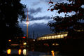 S-Bahn station and Fernsehturm at blue hour