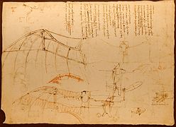 Design for a flying machine Codex Atlanticus f.858r is a drawing by Leonardo da Vinci.