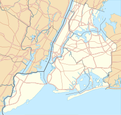 Mapa konturowa Nowego Jorku, w centrum znajduje się punkt z opisem „Manhattan Life Insurance Building”