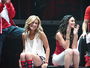 Hudgens with Ashley Tisdale during High School Musical: The Concert tour (6 December 2006)