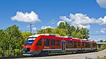 Coradia LINT 41 of the O-Train leaving Bayview Station on the Trillium Line