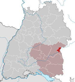 Elhelyezkedése Baden-Württemberg térképén