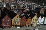 Bryggen i Bergen sett uppifrån