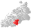Norddal markert med rødt på fylkeskartet