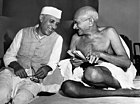 From the late 19th century, and especially after 1920, under the leadership of Mahatma Gandhi (right), the Congress became the principal leader of the Indian independence movement.[401] Gandhi is shown here with Jawaharlal Nehru, later the first prime minister of India.