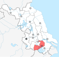 Location in Jiangsu