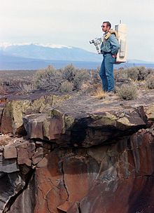 Dave Scott au cours d'un entraînement géologique au Nouveau-Mexique (mars 1971).