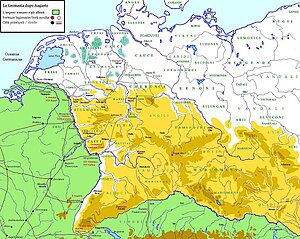 Mappa delle tribù barbare (Nell ovale rosso i Taifali)