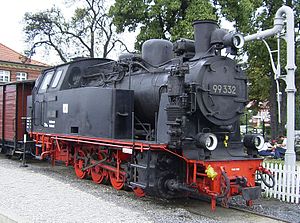 Lok 99 332 vor dem Mollimuseum Kühlungsborn West