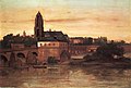 Blick auf Frankfurt am Main mit der Alten Brücke von Sachsenhausen her von Gustave Courbet, 1858