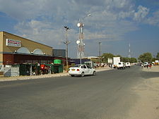 Vista de uma rua em Ghanzi