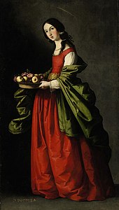 Den heliga Dorotea. Målning av Francisco de Zurbarán.