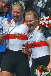 Julia Lier (links) und Mareike Adams bei der WM 2015