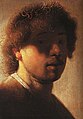 En ung Rembrandt, 22 år gammel, c. 1628. delvis en øvelse i chiaroscuro. Rijksmuseum