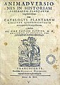 Animadversiones in historiam generalem plantarum, 1601]