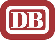 Emblem der Deutschen Bundesbahn in Orientrot (1987–1994)