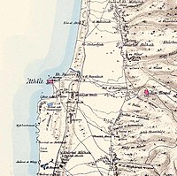 Peta Ayn Hawd dan wilayah sekitarnya, 1870an. The Survey of Western Palestine. London:Committee of the Palestine Exploration Fund