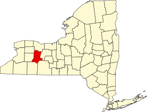 Map of New York highlighting Livingston County