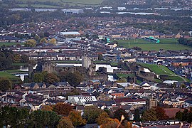 Caerphilly town and castle