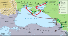 Map of Crimean War, year 1855