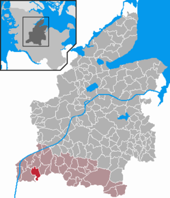 Poziția Thaden pe harta districtului Rendsburg-Eckernförde