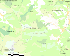 Poziția localității Sentenac-d'Oust