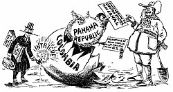 US-Karikatur zum Hay-Bunau-Varilla-Verdrag