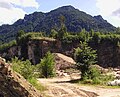 Nagelfluhabbau an der Biber – im Hintergrund der gr. Riesenkopf