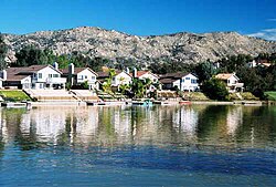 Man-made lake in the Sunnymead Ranch community of northern Moreno Valley