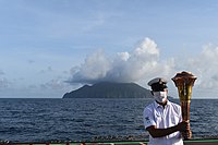 Barren Island seen from INS Saryu (P54) in 2021