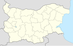 Mapa konturowa Bułgarii, po lewej nieco na dole znajduje się punkt z opisem „Wetren”