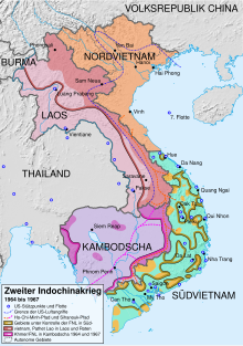 Karte der Entwicklung in Indochina 1964 bis 1967