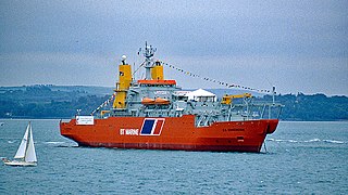 Cable Ship Sovereign at anchor in the Solent