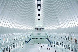 Het WTC Transportation Hub in augustus 2016