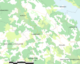 Mapa obce Chastanier