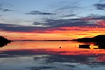 Ljus natt över sjön Päijänne i Finland.