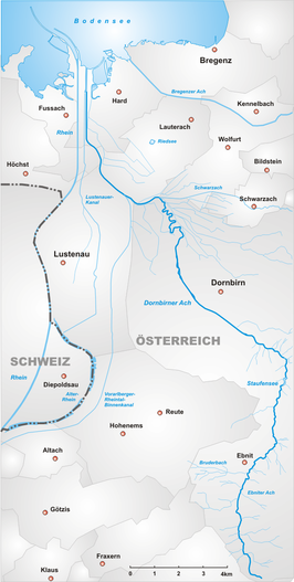 Loop van de rivier Dornbirner Ach