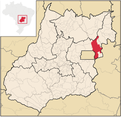 Location in the state of Goiás and Brazil