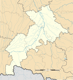 Mapa konturowa Górnej Garonny, na dole po lewej znajduje się punkt z opisem „Signac”