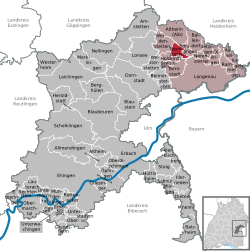 Elhelyezkedése Baden-Württemberg térképén