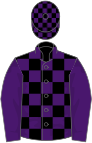 Black and purple check, purple sleeves