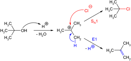 Mögliche Reaktionen des 2-Methyl-2-propanols