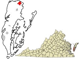 Location in Northampton County and the state of Virginia.