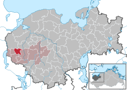 Läget för kommunen Rieps i Landkreis Nordwestmecklenburg