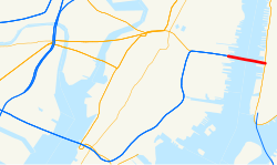 Route map of the Lincoln Tunnel