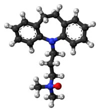 Ball-and-stick model of the imipraminoxide molecule