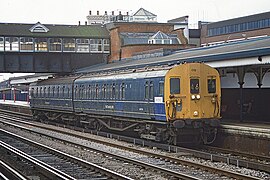 930016 rail cleaning unit: ex 4-EPB 5024 MBSOs at Eastleigh 1995