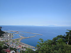 View of Kunashir from the Rausu Kunashiri Observatory Deck