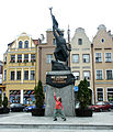 Memorial to a Polish soldier in the main square