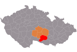 Location in the Vysočina Region within the Czech Republic